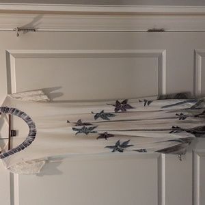 White asymmetrical hemmed dress w/starfish